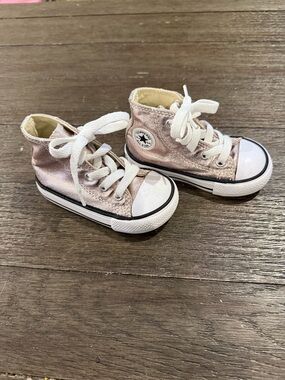Converse Kids Metallic Rose High Top Sneakers